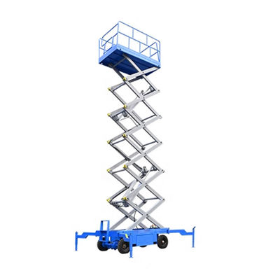 Last 500 kg Handfahrbare mobile Schere-Hofplattform für Luftarbeit