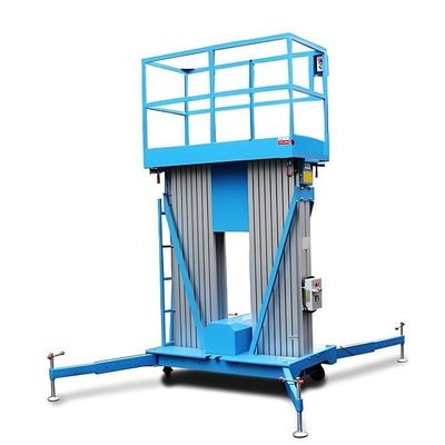 12 m vertikaler Doppelmastlift Teleskopischer elektrischer Mastboomlift