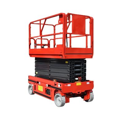 10 m 12 m 320 kg Elektro-Selbstfahrts-Schere-Lift Mobilflugarbeit Mann-Lift-Plattform