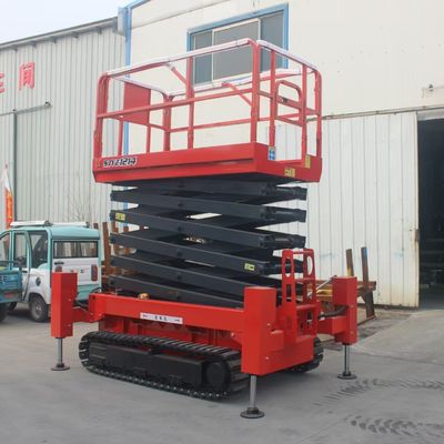 Crawler Mobile Scissor Lift 4m 6m 8m Elektrische Gelände-Schere-Lift-Plattform