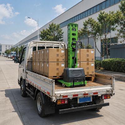 1000 kg 1,6 m selbstladender elektrischer Stapler, tragbarer Palettenheber